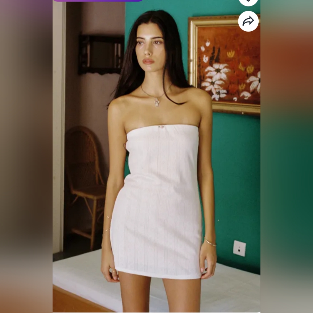 With Jan White Pointelle Strapless Mini Dress Nwt Medium